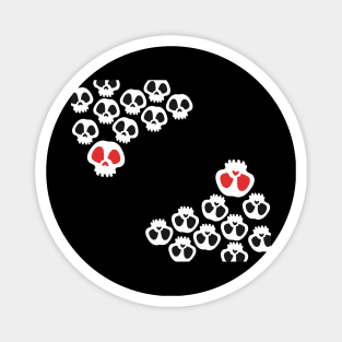 Skulls with black and red eyes Magnet